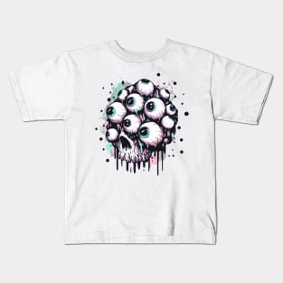 Eyeball skull horror Kids T-Shirt